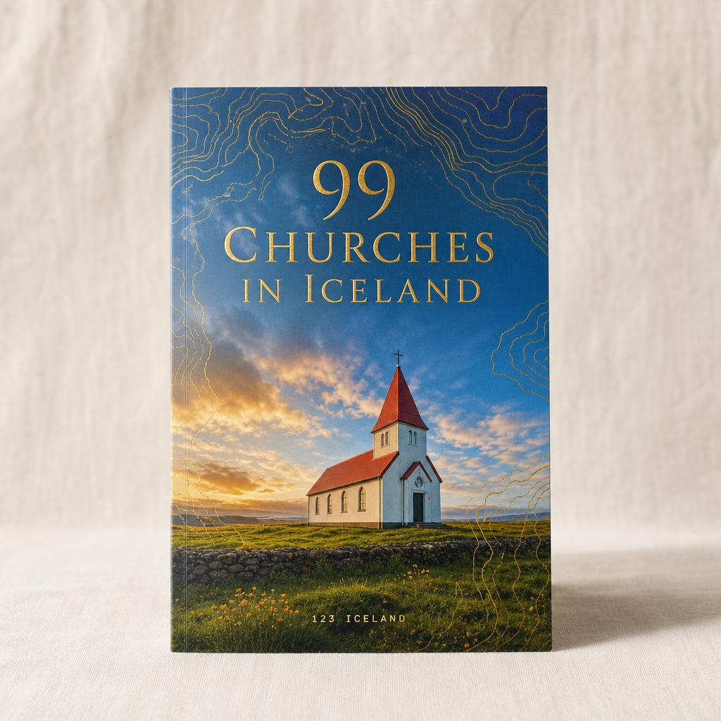 Cover mockup of 99 Churches in Iceland