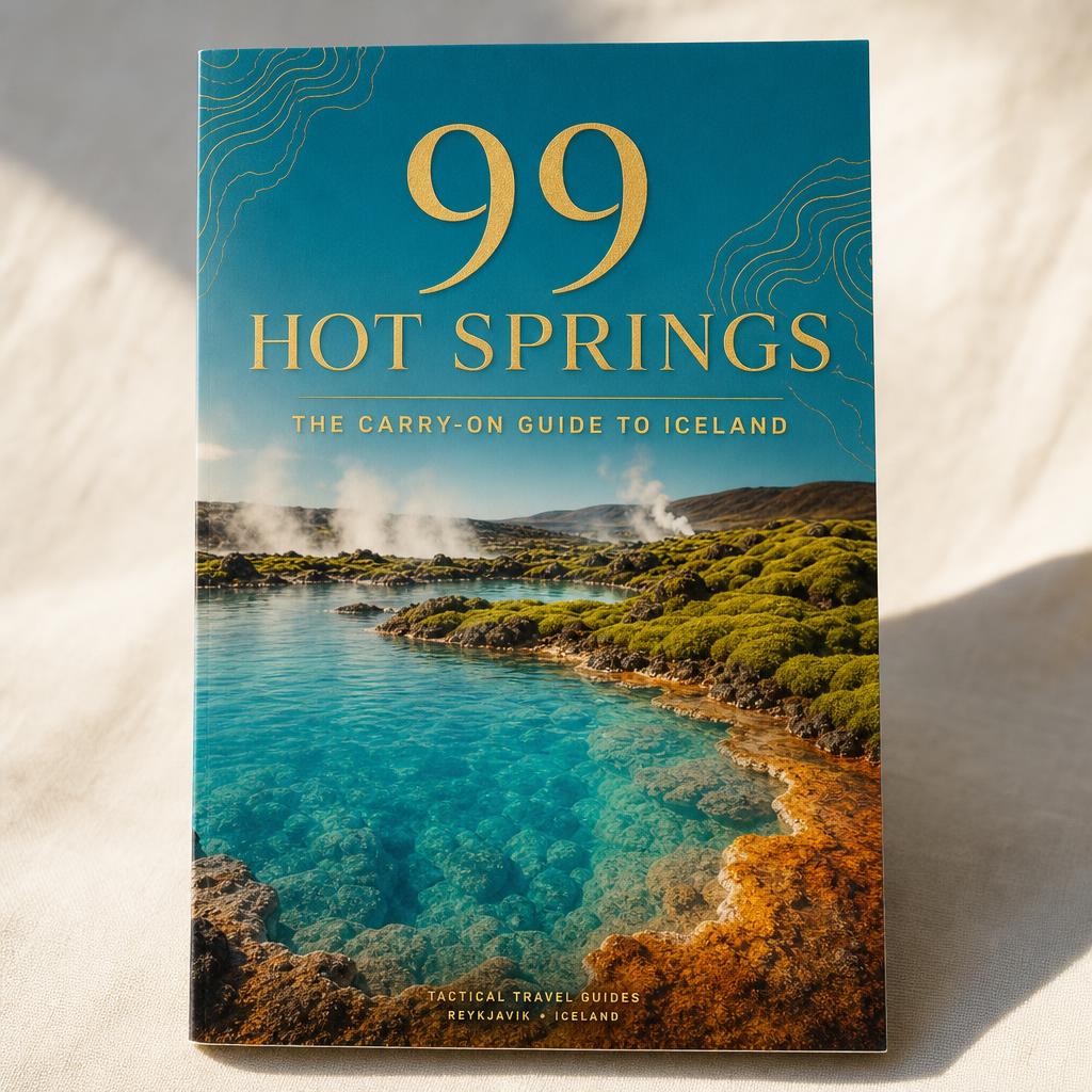 6x9 inch softcover carry-on guide to 99 Icelandic hot springs